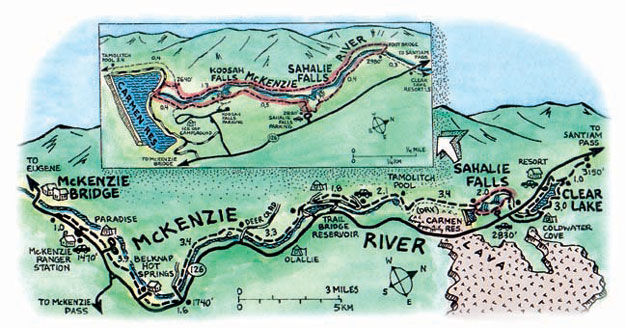 Sahalie Falls Map